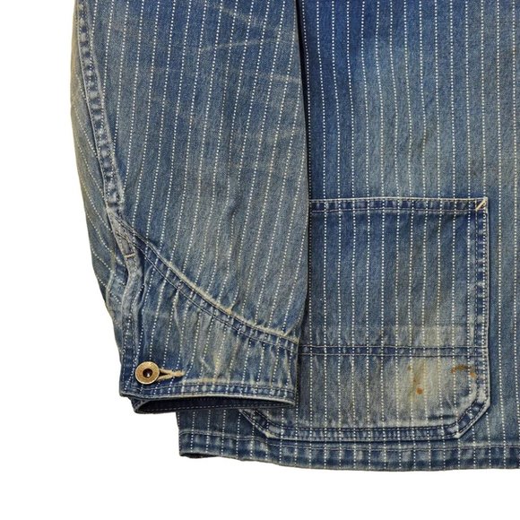 Full Count Indigo Wabash Stripe Chore Jacket - Picture 4 of 4